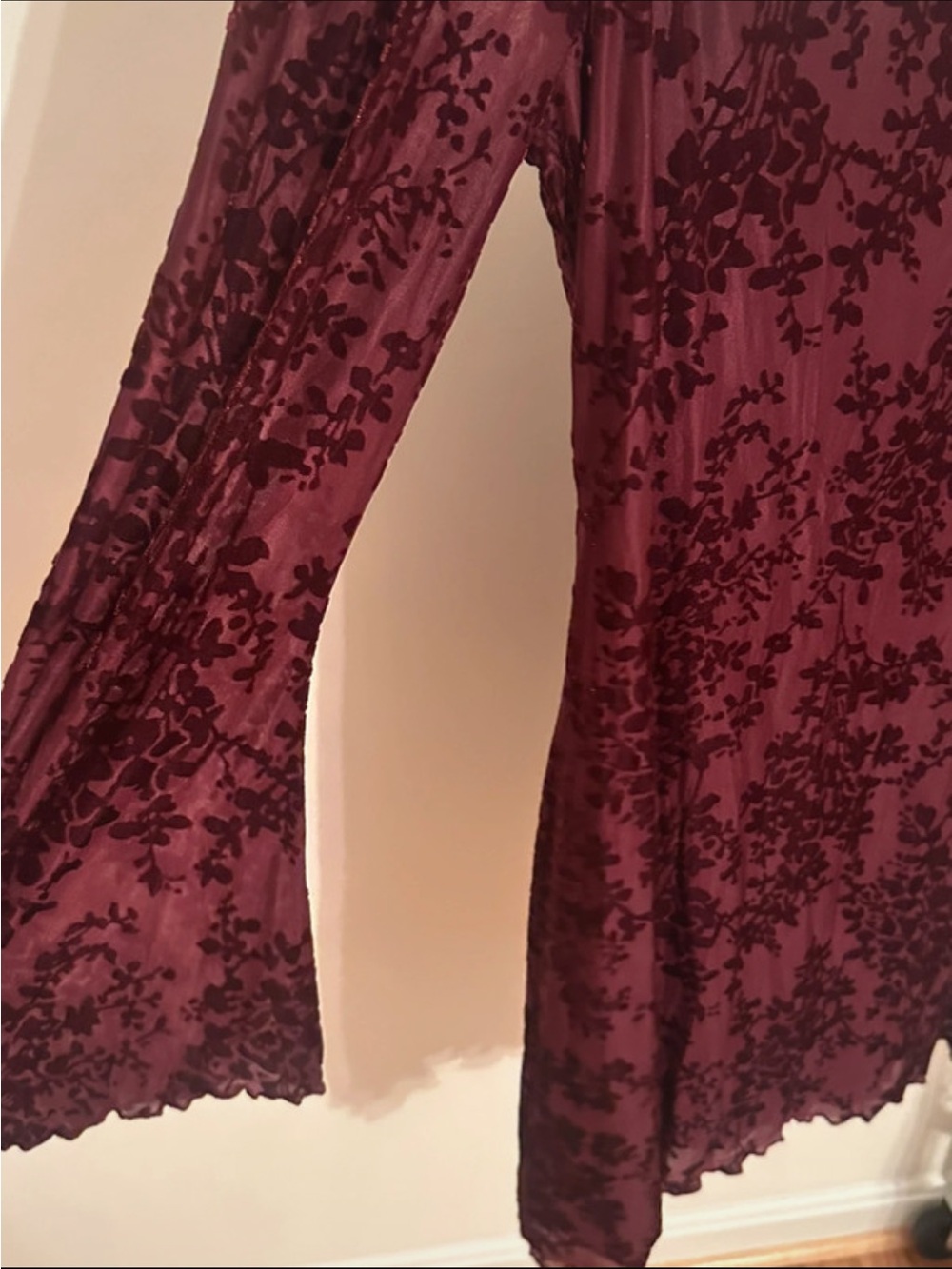 Cider Wine Crushed Velvet Mini Dress - Picture 3 of 6